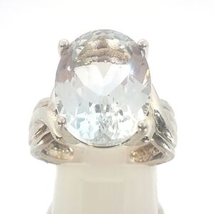 Host Pick  Designer Clyde Duneier Genuine Hint of Blue Topaz Ring RARE